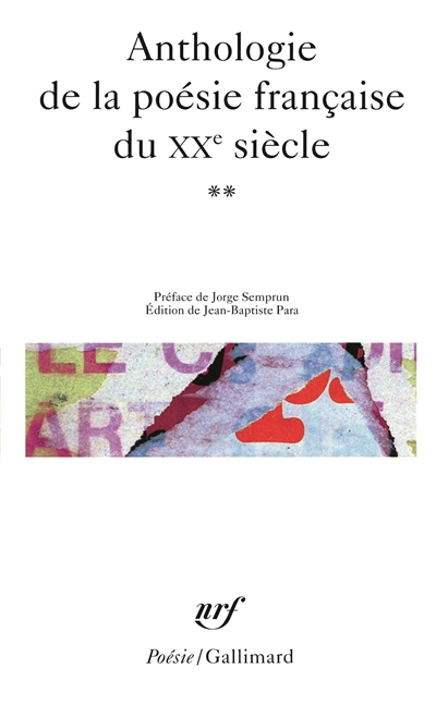 Couverture de : Anthologie de la poésie française du XXe siècle v.2