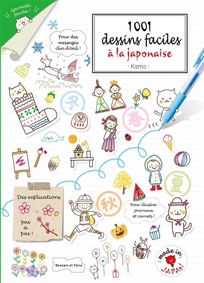 Couverture de : 1.001 dessins faciles à la japonaise